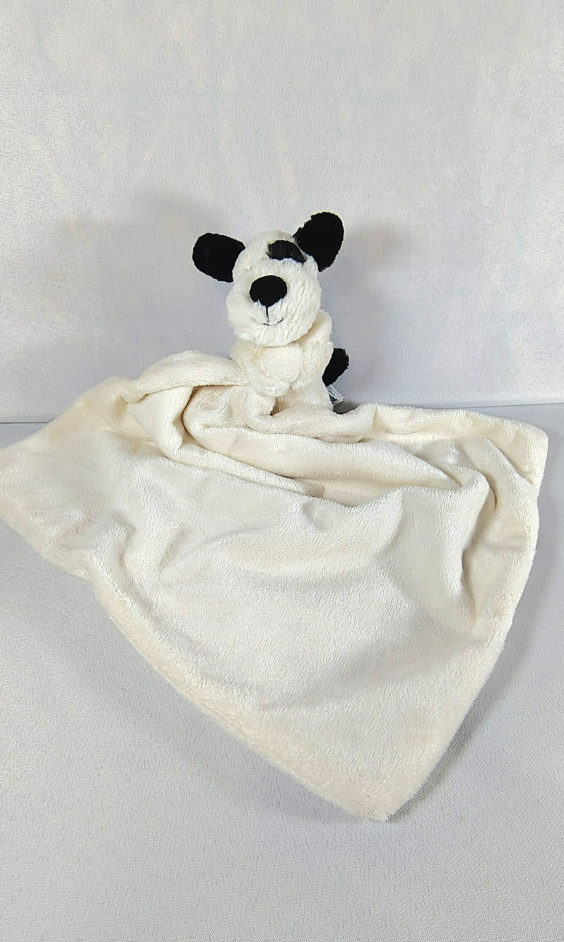 Jellycat Bashful Black & White Puppy Soother